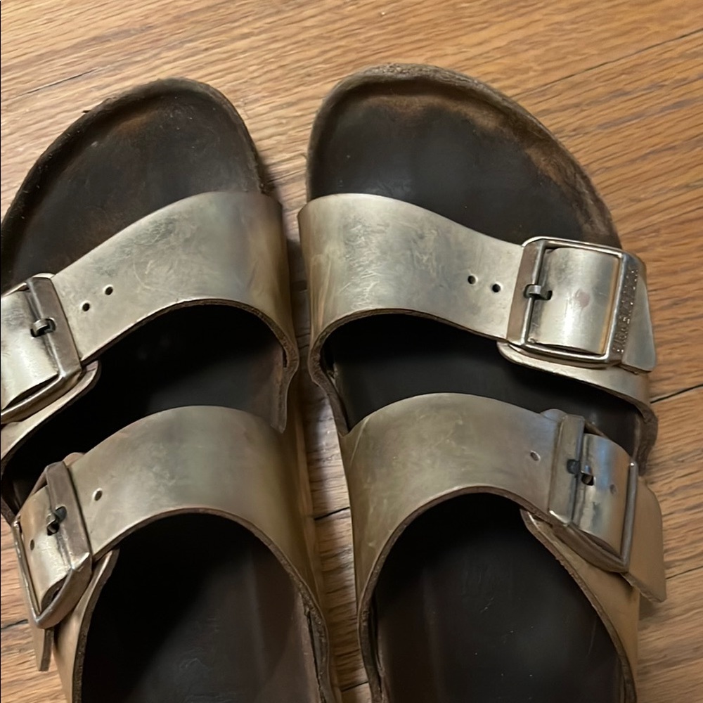 Birkenstock Metallic Rose Gold Arizona Sandals size 40
